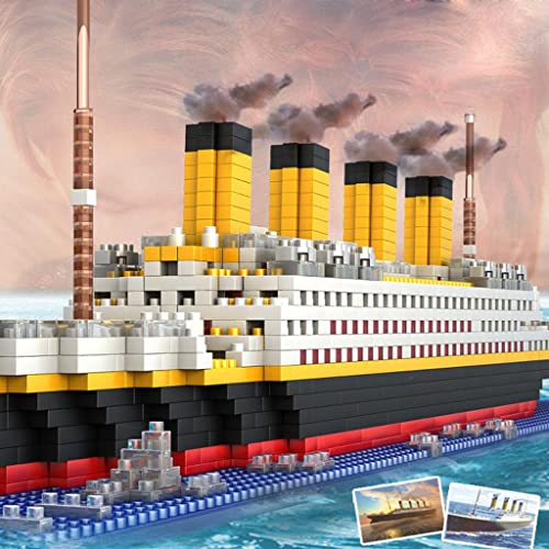Image of ATORSE 1860pcs Grand Titanic Building Blocks Kit Ship Model Kids Toy Gift