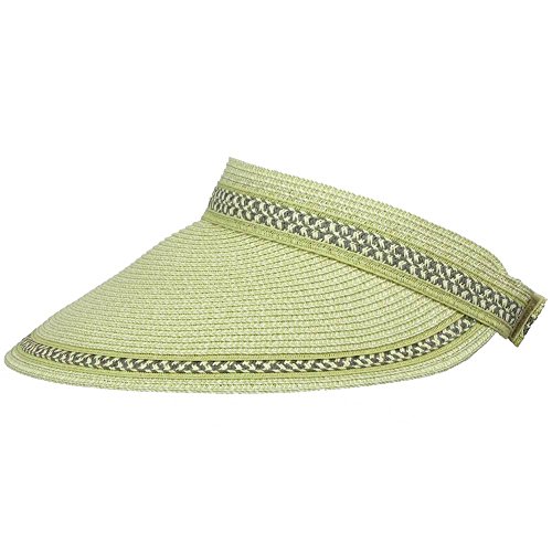 Women's Wide Brim Straw Roll Up Sun Visor Beach Hat Cap Black #TOP2