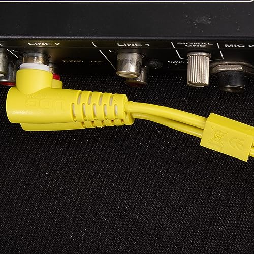 Cables de audio RCA UDG de 3 metros con conectores rectos a acodados en color amarillo 6