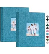 Mublalbum Small Photo Album 4x6 Photos 2 Pack Linen Cover Each Mini Photo Book 26 Pages Holds 52 ...