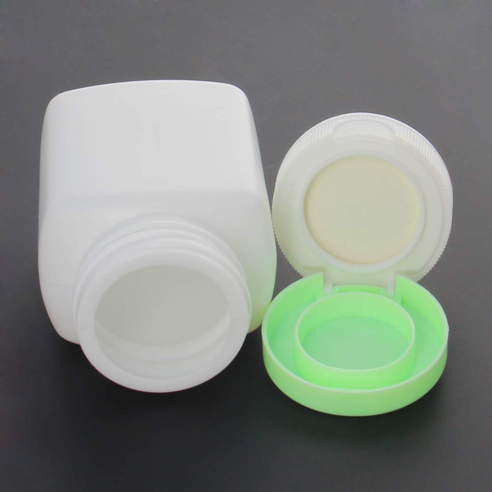 Othmro PE Lab Chemical Reagent Bottle 90mlWide Mouth Sample Sealing Liquid Storage White Container Bottle Green Cap 6pcs: Industrial & Scientific