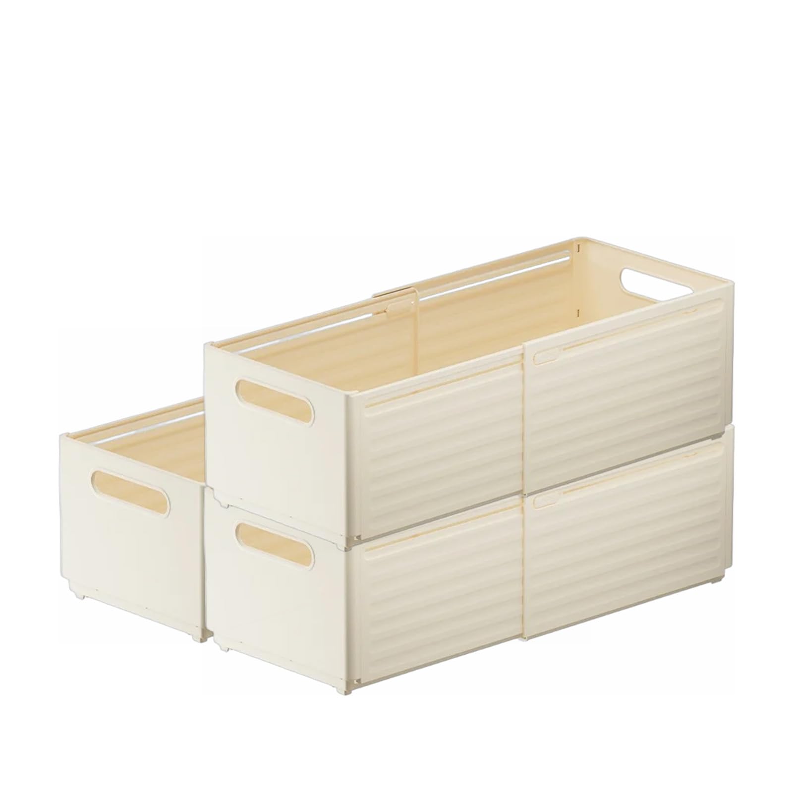 HIKKY 3Pcs Stackable Drawer Storage Box, SExpandable Clothes Storage Box Retractable Clothes Organizer, Closet Clothes Organizer with Handle Stackable Clothes Storage Box (large)