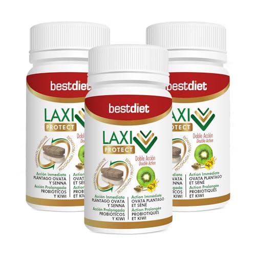 Best Diet - Laxi Protect Doble Acción | complemento alimenticio, acción inmediata y prolongada. Pack de 3 botes de 30 comprimidos
