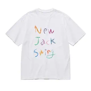 カラフル!! NJS 半袖Tシャツ ホワイト 綿 プリント カジュアル | 白ベースで着回しやすい快適Tシャツ