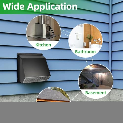 Couvercle d'évent de sécheuse anti-vent avec construction en métal durable