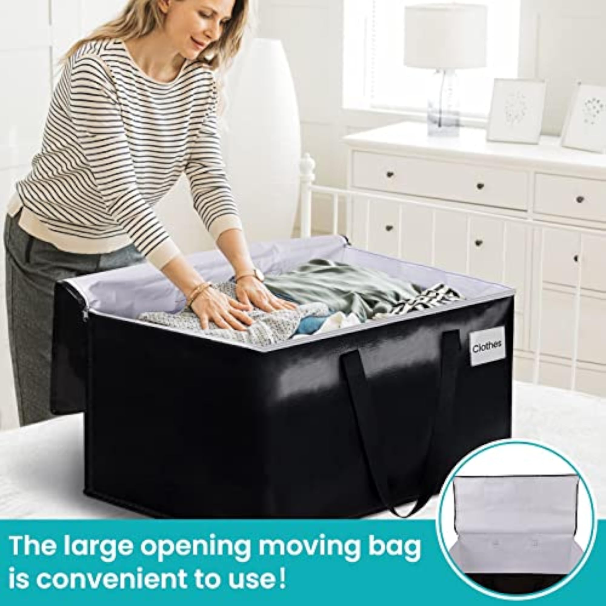 Extra Large Moving Boxes with Zipper, Storage Totes