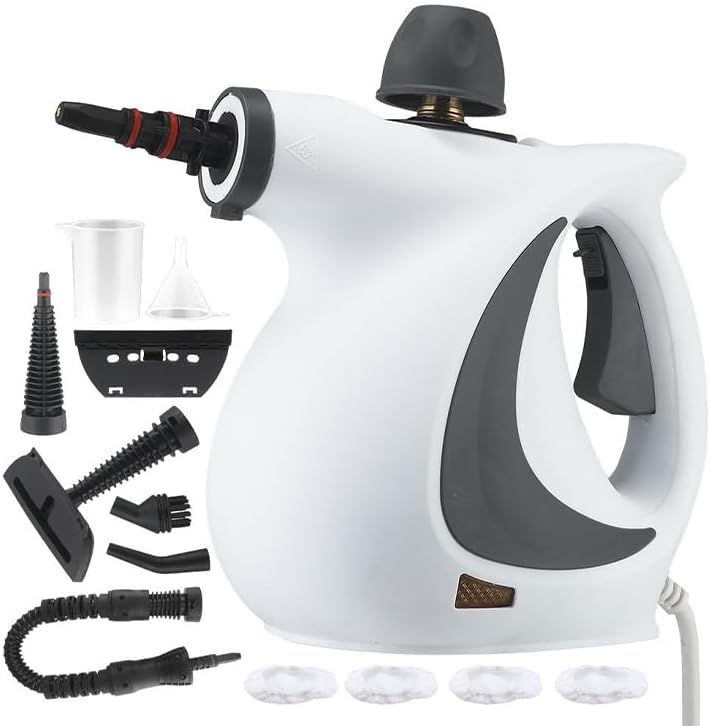 Multi-Surface Natural Steam Cleaner,Power Washer，with 1 Set Accessories, Multi-Purpose Steamer for Home Use, Steamer for Cleaning Floor, Grout and Car，Washer (1 set+Four cloth)