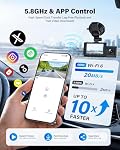 3 Canal Dash Cam Avant et Arrière Intérieur avec STARVIS 2, 64GB Carte, 4K+2,5K+ 2,5K UHD Dashcam pour voitures, Construit dans GPS & Wi-Fi 5,8 GHz, enregistrement de boucles, vision nocturne, guide vocal, 24H Mode de stationnement