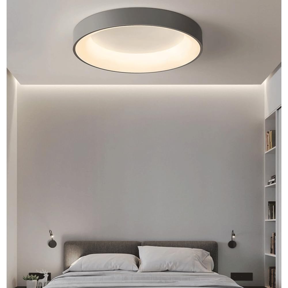 Mtnroo Ash Three-Tone Light Light Luxury Flat Lights Minimalist Style Energy Saving Ceiling Lamp Household Energy Saving Ceiling Lighting Fixtures Nordic Style Iron Art Panel Lamp For Kitchen, Bedroom,