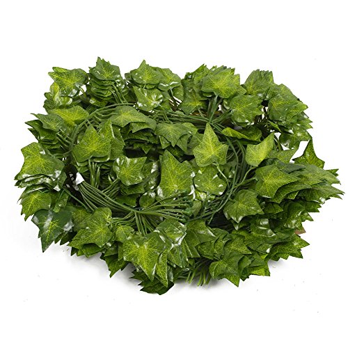 XWU 12 folhas de videira de tira, 39,5 pés artificial falso pendurado planta de videira folhas Ivy p