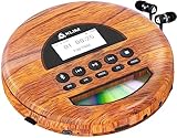 KLIM Nomad Wood - NEW - Portable CD Player - Long-Lasting Battery - Includes Headphones- Compatible MP3 CD Player- TF Card Radio FM Bluetooth - Ideal for Cars