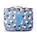 Mr.Pro Waterproof Travel Kit Organizer Bathroom Storage Cosmetic Bag Carry Case Toiletry Bag with Hanging Hook (Polka Dot Blue)