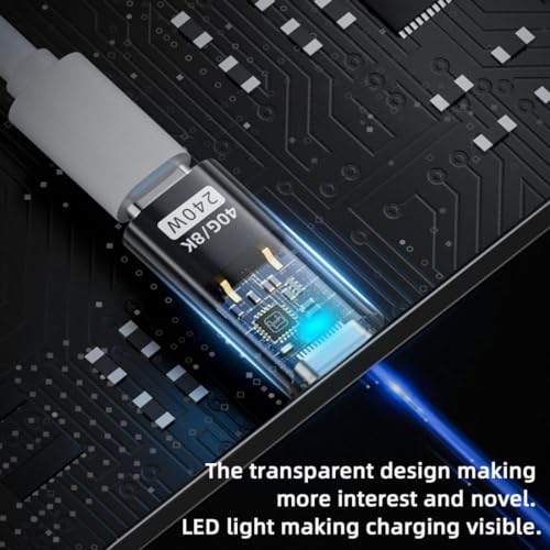 Image of chenyang USB C Connector USB4 Type C 240W Power 40Gbps Data 8K Video Extension Connector Adapter Transparent with LED