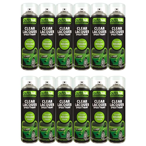 AutoTek Clear Lacquer Multi-Purpose Aerosol Spay Paint 500ml x12