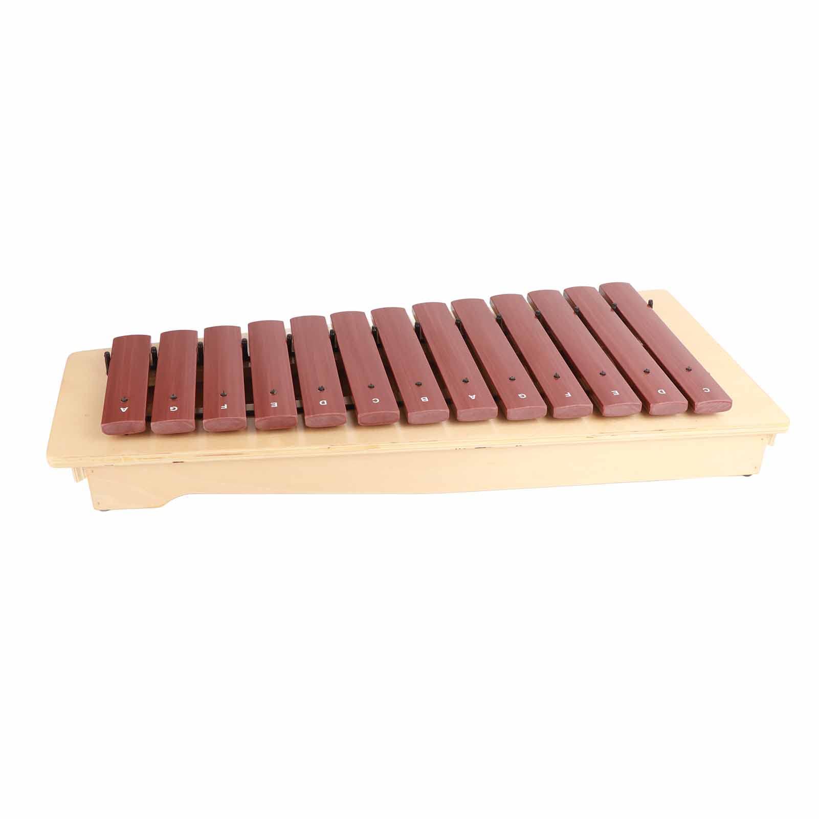 Strumento Musicale a Percussione Orff a 13 Toni, Xilofono, in Legno, per Bambini, Rosso Pino