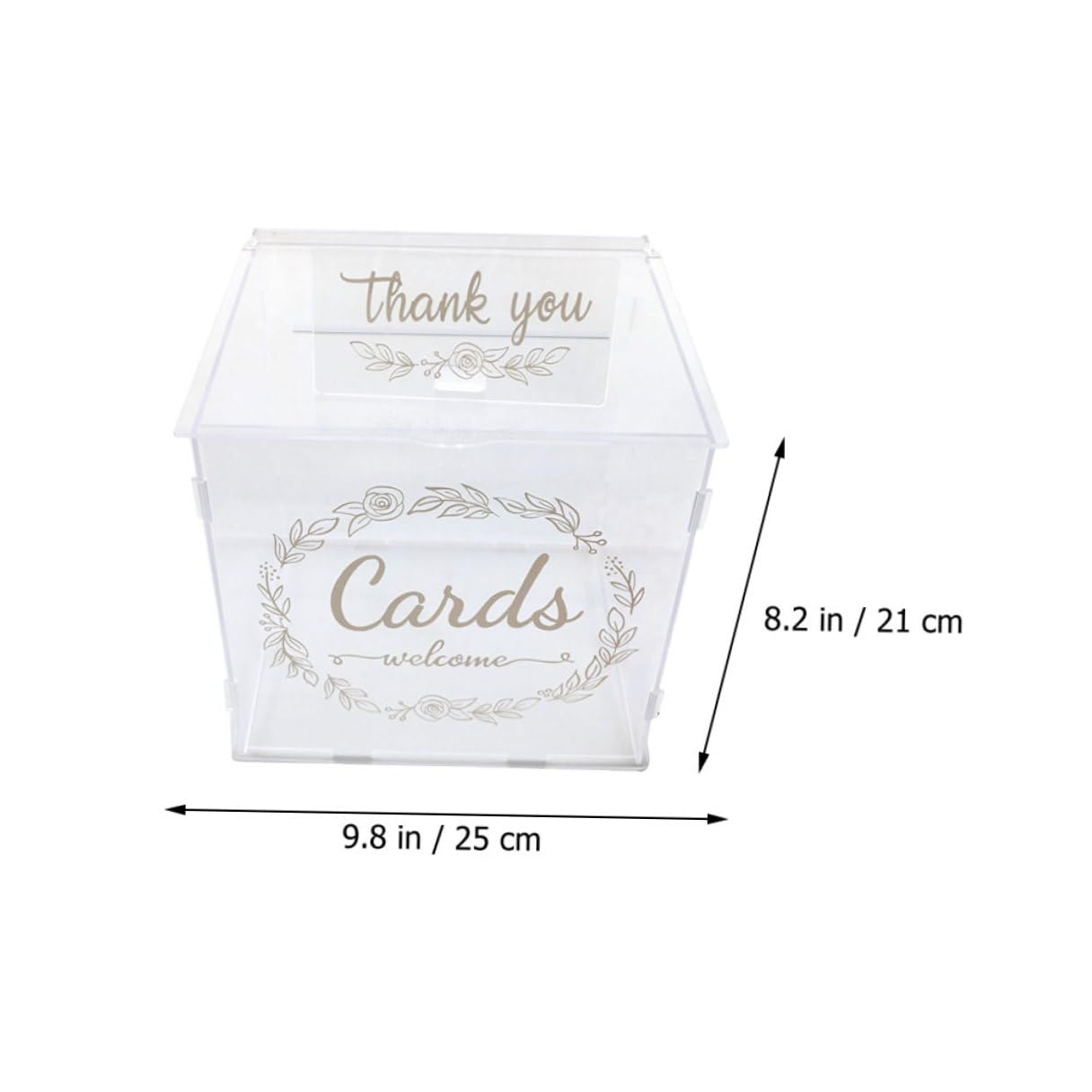 Supvox Acryl Hochzeitskartenbox mit Schloss Groß Weiß Muster Transparente Briefumschlagbox für Geldgeschenke und Erinnerungen Kartenfach für Hochzeit und Feier