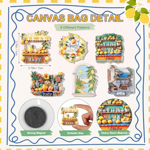 6 imanes italianos de resina diseño limón Amalfi miniatura 3