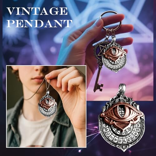 Tarot Vision Spinning Pendant - All-Seeing Eye Necklace, Handmade Tarot Card Symbol Pendant Unisex, Mystic Divination Jewelry, Spiritual Guidance, Fate Insights, Smooth Rotation2