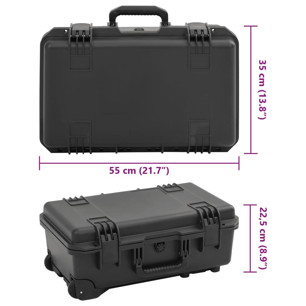 Przenośna walizka lotnicza z tworzywa PP i ABS, 55 x 35 x 22,5 cm, z wkładką piankową, do aparatu fotograficznego, obiektywu, transportu, ochrony