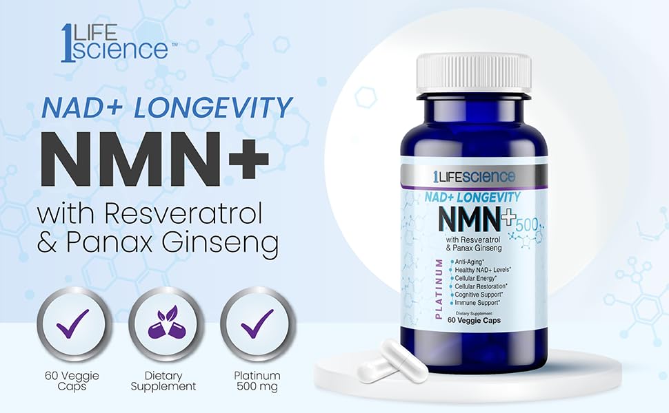Amazon.com: 1LifeScience NMN+ 500 Platinum Supplement – Premium