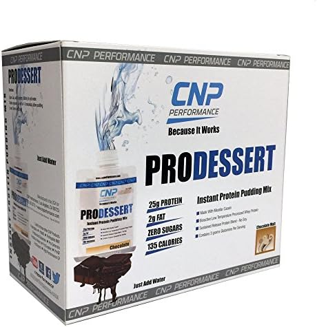 CNP Pro Dessert - Instant Protein Pudding, Ready to Mix, Just Add Water, Zero Sugar, 25g Protein, 10 Servings Per Box (10pc - Chocolate)