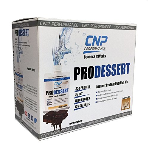 CNP Pro Dessert - Instant Protein Pudding, Ready to Mix, Just Add Water, Zero Sugar, 25g Protein, 10 Servings Per Box (10pc - Chocolate)