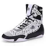 Men's Boxing Shoes High Top – Lightweight & Breathable Training Shoes for Boxing, Kickboxing, MMA, Gym & Combat Sports LS198 Black