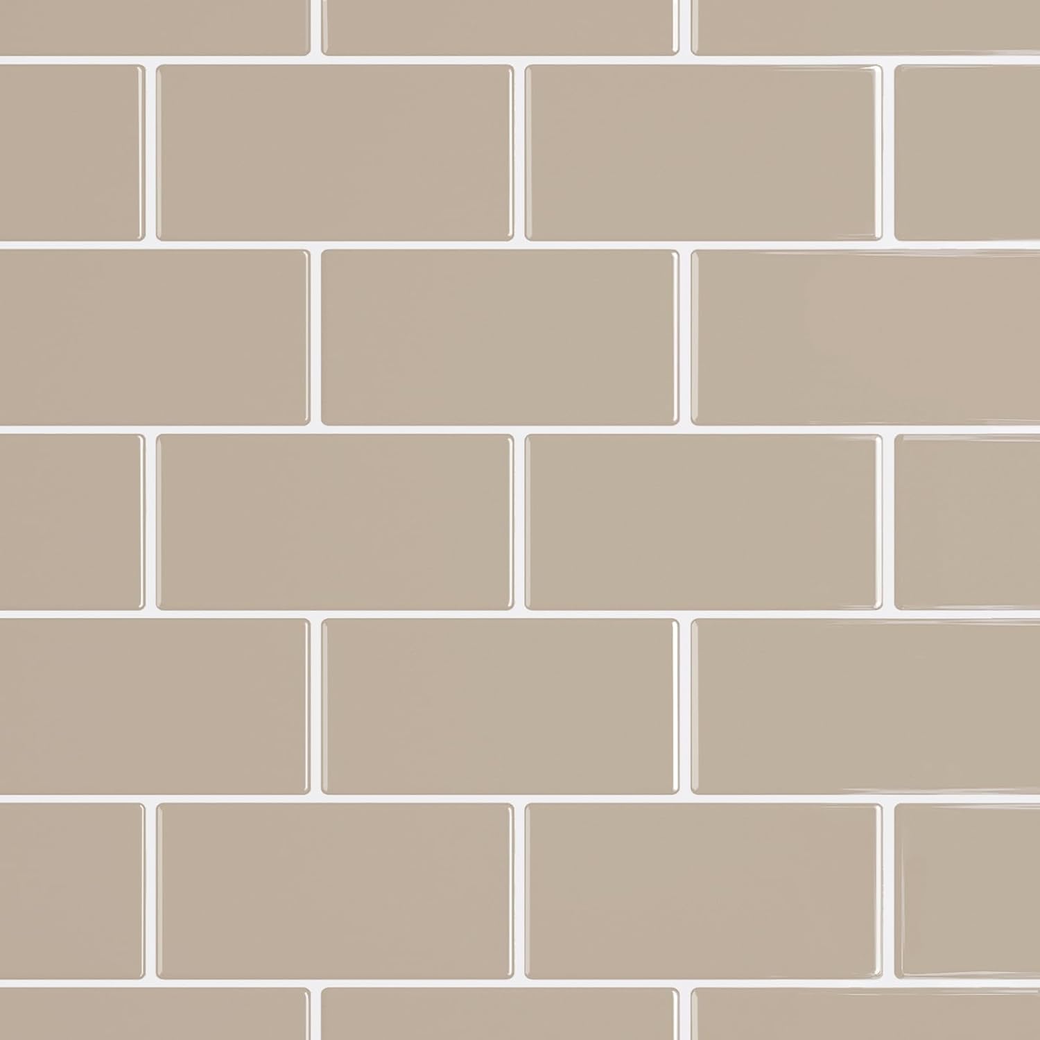 VaryPaper 20 Sheets Beige Brown Subway Tile Backsplash Peel and Stick Wall Tiles for Bathroom Kitchen Stick on Backsplash Waterproof Removable Self Adhesive Back Splash Tile for Laundry Room 12''x12''