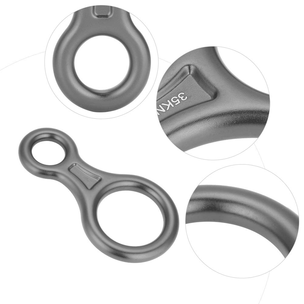 Escalade 8 Anneaux, Portable incassable fiable 35KN Heavy Duty Figure 8 Mot Corde Descendeur Anneau de Rappel Rock Rocking Gear pour système de Rappel de Travail en Altitude(