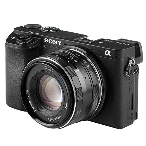 Image of Meike 50mm f /2.0 Fixed Manual Focus Lens for Sony E Mount APS-C Mirrorless Camera A6300 A6000 A6500 A5100 A5000 NEX3 NEX3N NEX7 NEX6 NEX5n