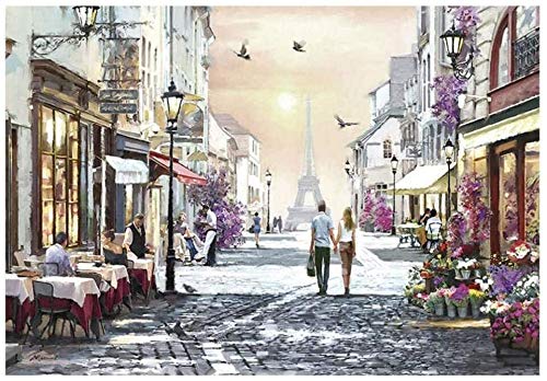 1000 Piece Romantic Paris Lovers Jigsaw Puzzle Adult Couple Educational Puzzles Toy for Valentine's Day