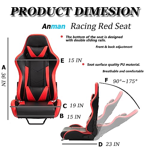 Anman G920 G923 Game Racing Sim Simulator Cockpit With Red Seat/Mountable Display Bracket Tv/Vr Adjustable Driving Gaming Sim Frame Fits For Pc Ps4 Ps5 Xbox Logitech Thrustmaster T300Rs Fanatec/Not Included Electronics #TOP4