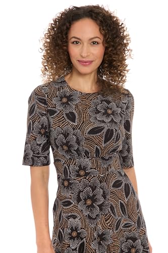 London Times Women's Midi A-line Elbow Length Sleeves with Fitted Bodice and Flared Skirt-Versatile Formal Dresses4