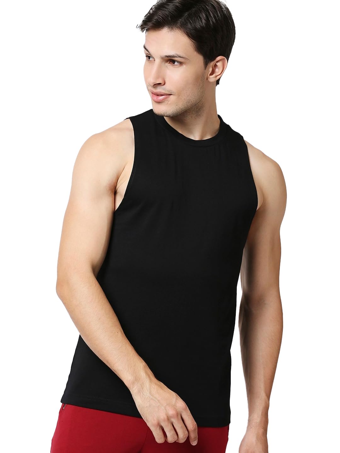 bewakoof Men's Solid Oversized Fit Sleeveless Round Neck Cotton Vest-picture-27