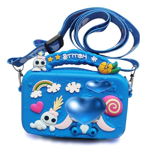 Crossbody bag with Adjustable Shoulder Strap, Handbag with Zipper, Badge Wallet with Lanyard, Wallet Purse Shoulder Bag Coin Pouch Accessories Money Bag for Girls (Blue)