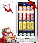 BODEGA Beverage Cooler 15 Inch Hold 100 Cans,Under Counter/Freestanding Beverage Refrigerator Glass Door,Built-In Bar Fridge Perfect For Beer,Soda Drink,Home Use/Basement