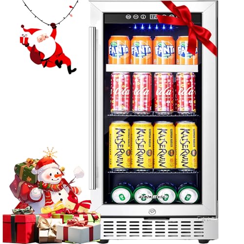 BODEGA Beverage Refrigerator Black, 24 Inch Dual Zone Wine and Beverage Cooler Under Counter, Drink Fridge for Beer, Soda, Wine, Champagne, Holds 41 Cans and 17 Bottles
