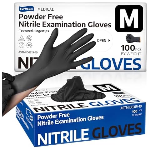 Supmedic Black Nitrile Gloves Cover