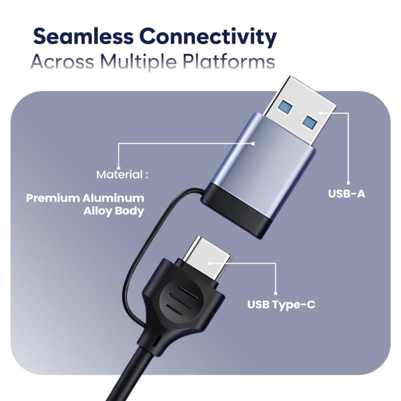 Image of Type C Hub, Type-A+C to 4 Port with 5 Gbps Superspeed Data Transmission, 1*USB 3.0 Ports, 3*USB 2.0 Port, USB c hub for Laptop, MacBook, chromebook,Tablets & Smartphones (Grey)