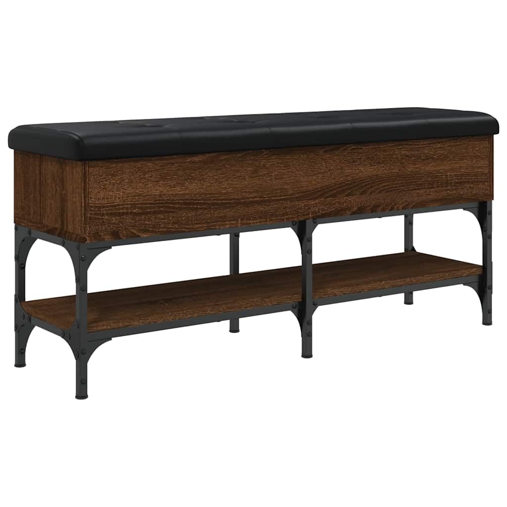 Banc de couloir en bois aspect chêne marron 102cm pour créer une entrée accueillante