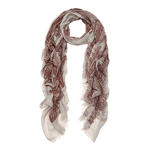 Premium Viscose Vintage Paisley Print Frayed End Scarf - Diff Colors