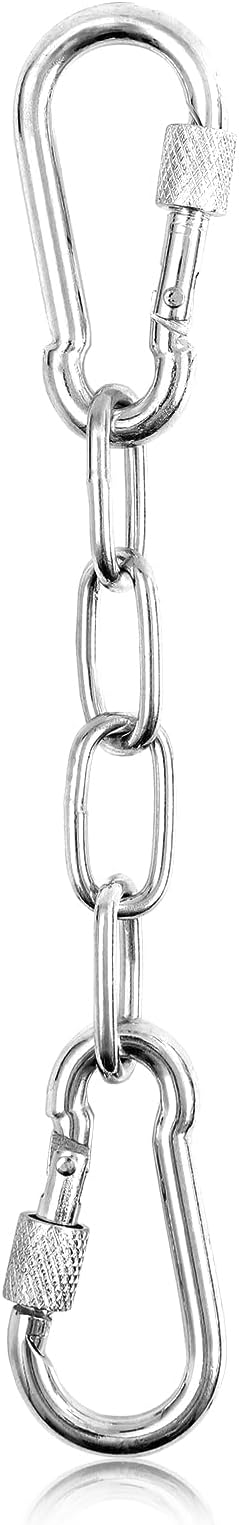Dog Collar Backup Clip, Chew Proof Double Ended Backup Metal Safety Clasp Pet Dog Leash Connector, Heavy Duty Chain Safety Clip for Prong Collar, Dog Harness, Pinch Collar, Gentle Lead with Carabiner