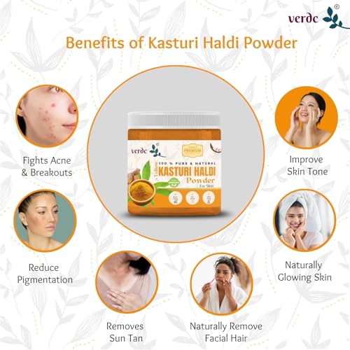 Image of 100% Pure & Natural Yellow Kasturi Haldi /Manjal /Turmeric Powder for Face - Glow- Facepack for acne free clear skin (100 GM)