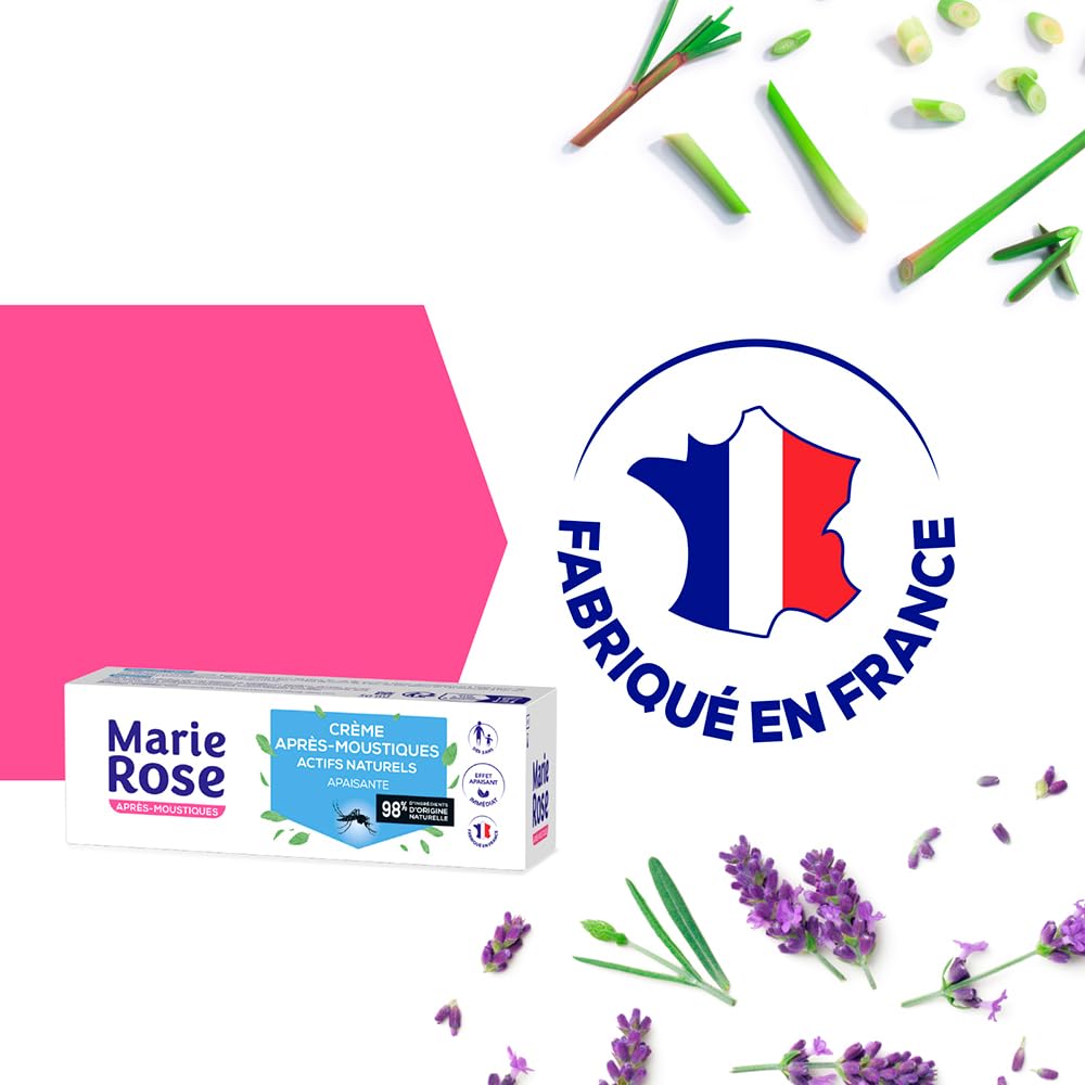 Kojący krem do komarów - Aktywne pochodzenia naturalnego - 50 ml - Natychmiastowy efekt łagodzący świeżość - Odpowiedni dla skóry wrażliwej - Mary Różowa