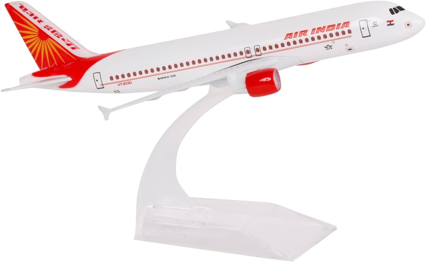 Table Top Miniature Aeroplane Air India Scale Model Decorative Showpiece for Home Decor & Office Table, 16 Cm