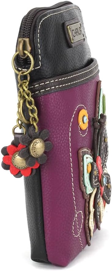 CHALA Garden Animal Collection Cell Phone Crossbody Purse-Women PU Leather/Canvas Multicolor Handbag with Adjustable Strap