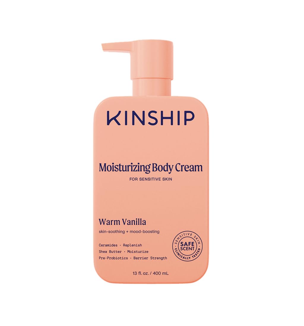 Kinship Gentle Moisturizing Body Lotion for Sensitive & Dry Skin | Eczema Relief Cream | Fragrance-Free Hydrating Cream | Shea Butter Vanilla Lotion, 13 oz