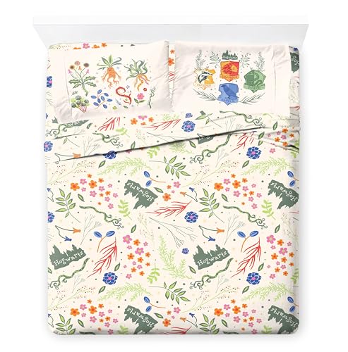 Image of Harry Potter Queen Comforter Set 7 Piece Soft Floral Bedding, Multi