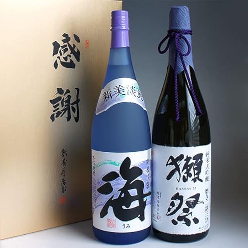 日本酒 獺祭 純米大吟醸 23 磨き二割三分と芋焼酎 海 1800ml 計2本 感謝のギフト箱 ギフト包装 旭酒造 大海酒造