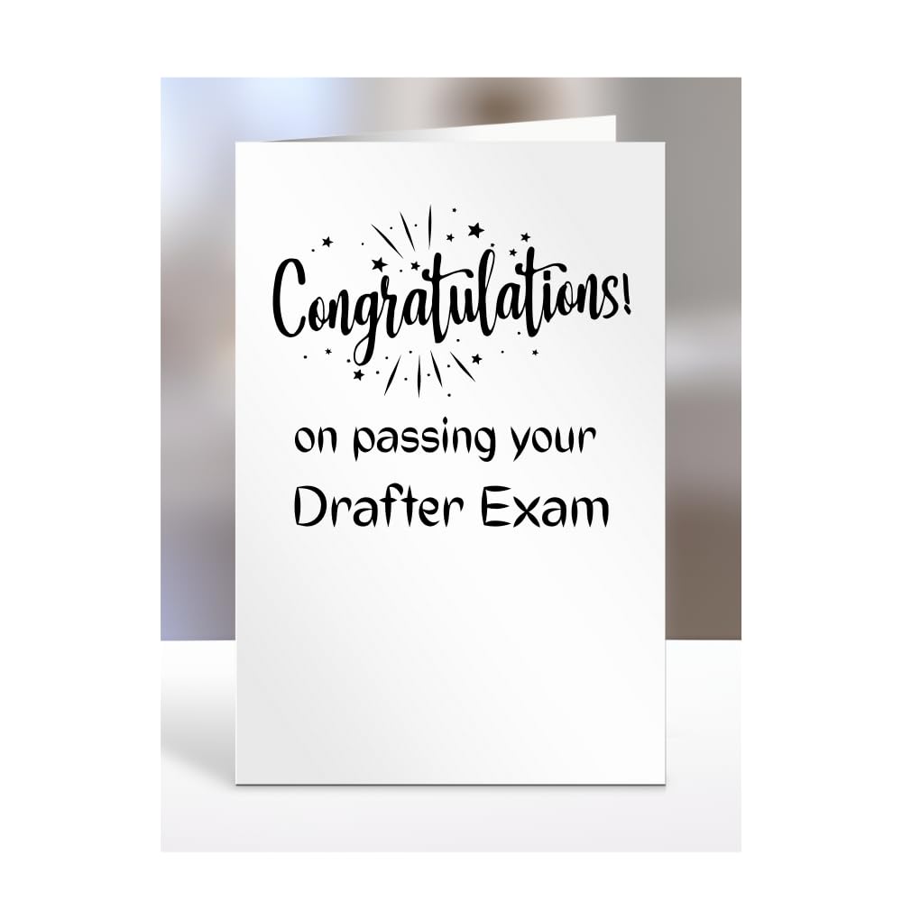 Congratulations on passing your Drafter exam card, gifts for men, women, friend, colleague, boss, manager, presents for christmas, A5-244a_255